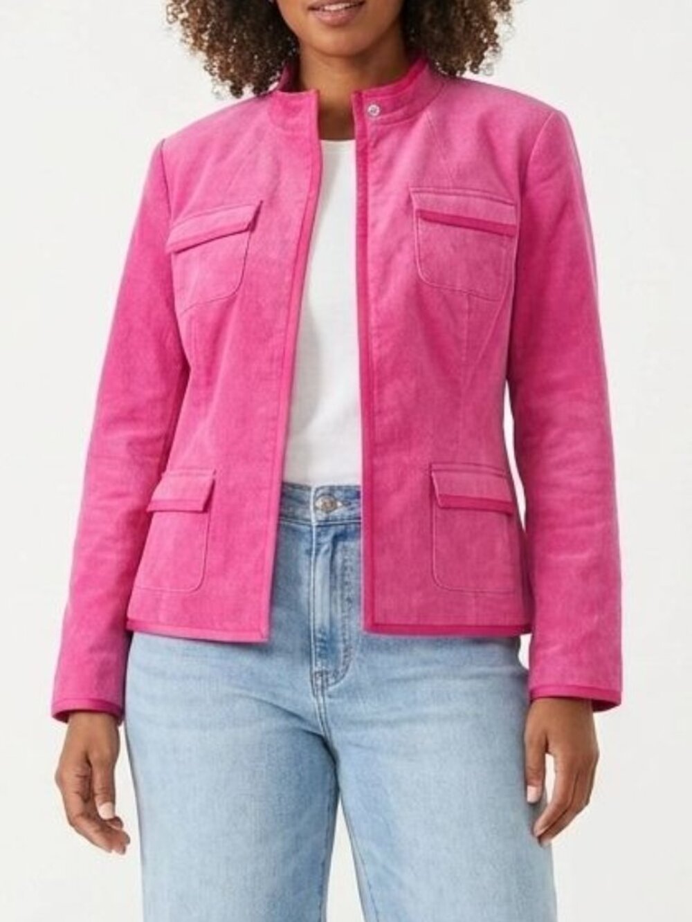 Style & Co. Pink Corduroy Stretch Jacket - Size 14